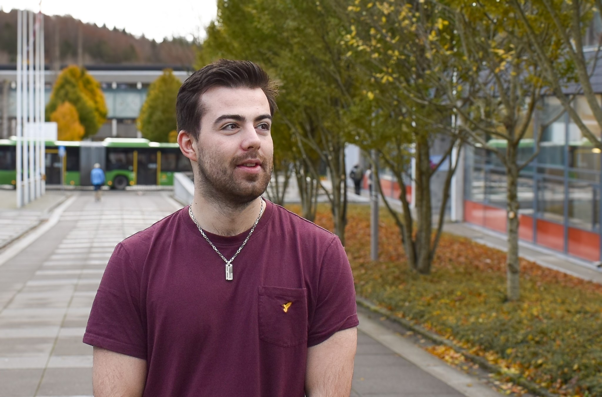 Mastestudent Julian Nilsen på campus