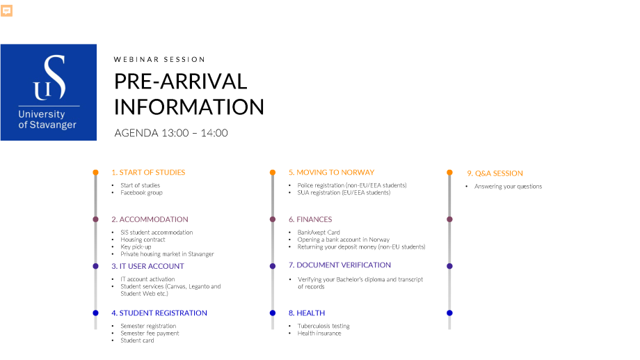 Pre-arrival information 2024